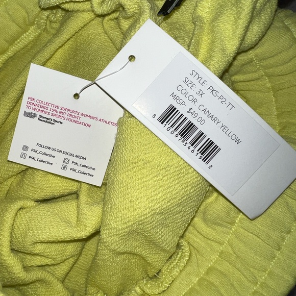 NWT PSK Collective Canary Yellow Joggers - Picture 5 of 10